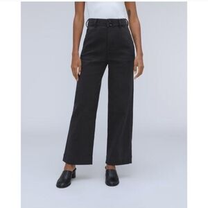 Everlane The Organic Wide-Leg Pant in Black 00 NWT
